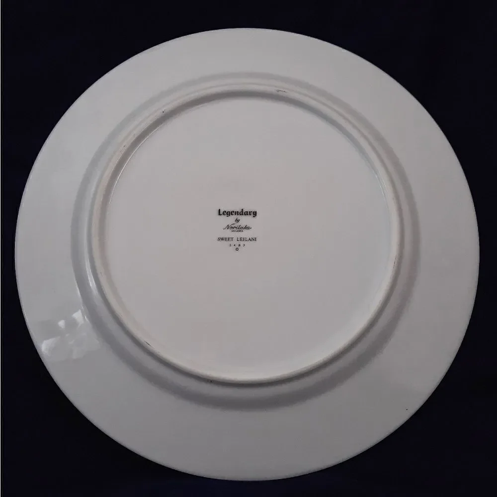 Noritake Sweet Leilani‎ Dinner Plate Platinum Trimmed 10.5